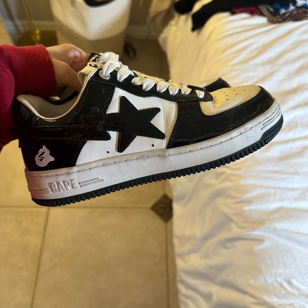 Bape Black and White Bapesta Authentic